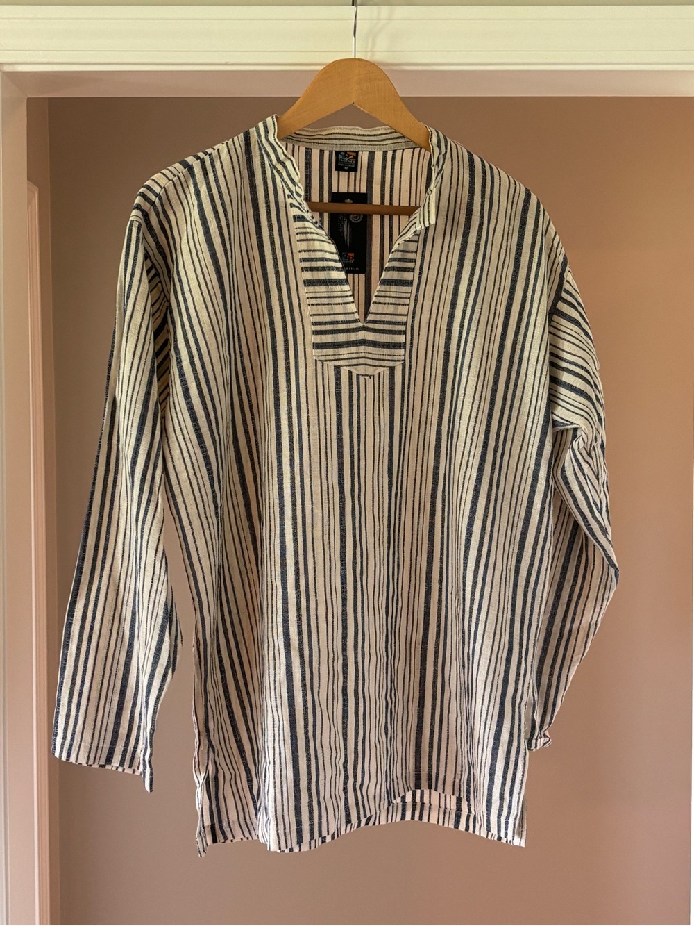 C&O Clothes Striped Tunic in Cream & Navy Made in Greece